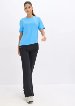 bonprix bonprix Camiseta deportiva con aspecto estructurado azul brillante-negro Outlet