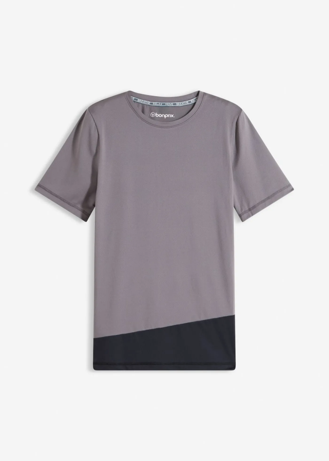 bonprix bonprix Camiseta deportiva con aspecto estructurado granito-negro Online