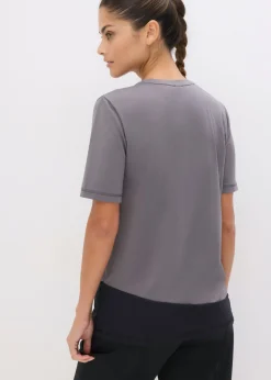 bonprix bonprix Camiseta deportiva con aspecto estructurado granito-negro Online