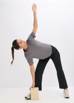 bonprix bonprix Camiseta deportiva con aspecto estructurado granito-negro Online