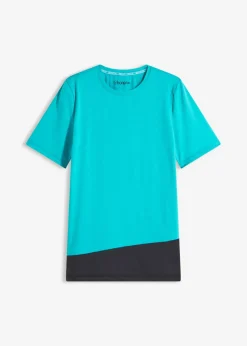 bonprix bonprix Camiseta deportiva con aspecto estructurado Esmeralda-negro New
