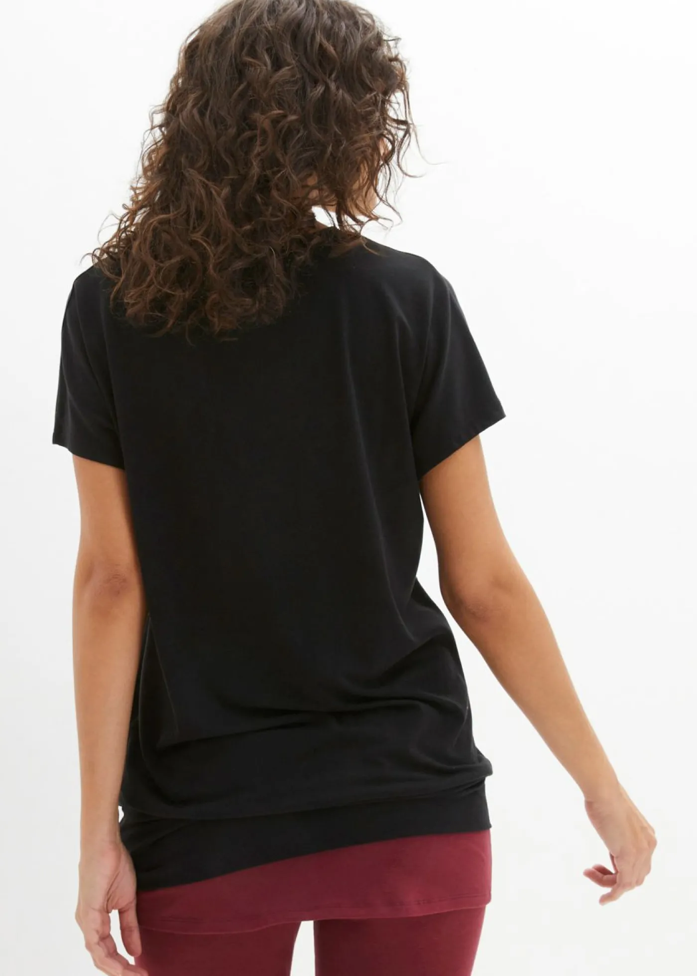 bonprix bonprix Camiseta deportiva con corte holgado Negro estampado Online