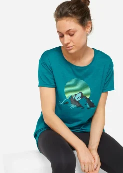 bonprix bonprix Camiseta deportiva de material de secado rápido (2 unidades) turquesa profundo+negro Outlet