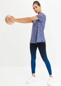 bonprix bonprix Camiseta deportiva holgada de material de secado rápido Azul jaspeado Outlet