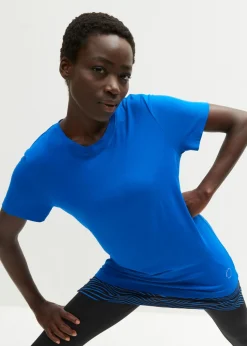 bonprix bonprix Camiseta deportiva larga con aspecto 2 en 1 Azur Sale