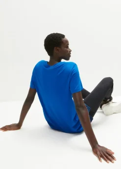 bonprix bonprix Camiseta deportiva larga con aspecto 2 en 1 Azur Sale