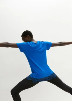 bonprix bonprix Camiseta deportiva larga con aspecto 2 en 1 Azur Sale