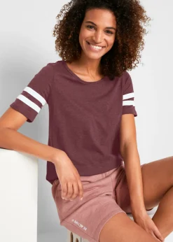 bonprix bonprix Camiseta deportiva ligera (2 unidades) pizarra+púrpura oscuro moteado Best