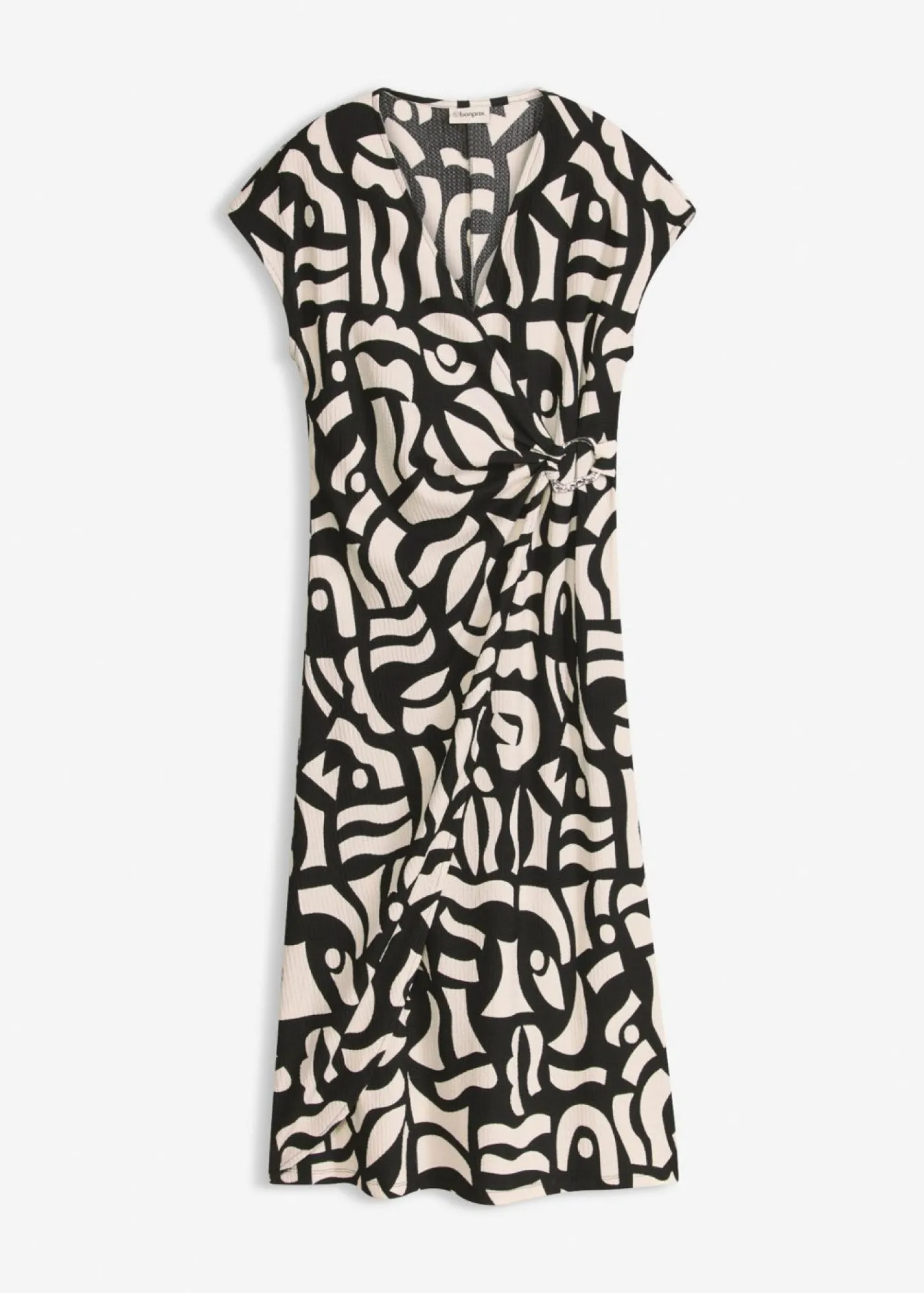 bonprix bonprix Camiseta estampada Negro-blanco lana Sale