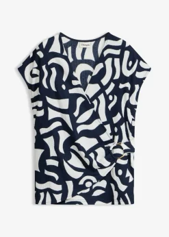 bonprix bonprix Camiseta estampada Azul marino-blanco Online