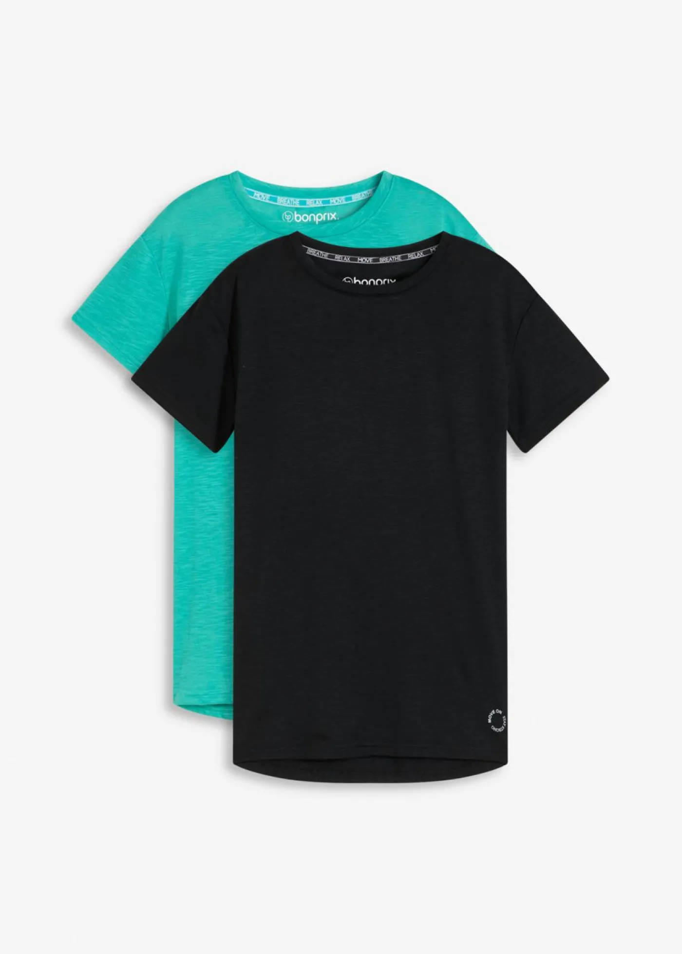 bonprix bonprix Camiseta funcional de secado rápido (2 unidades) Esmeralda-negro Sale