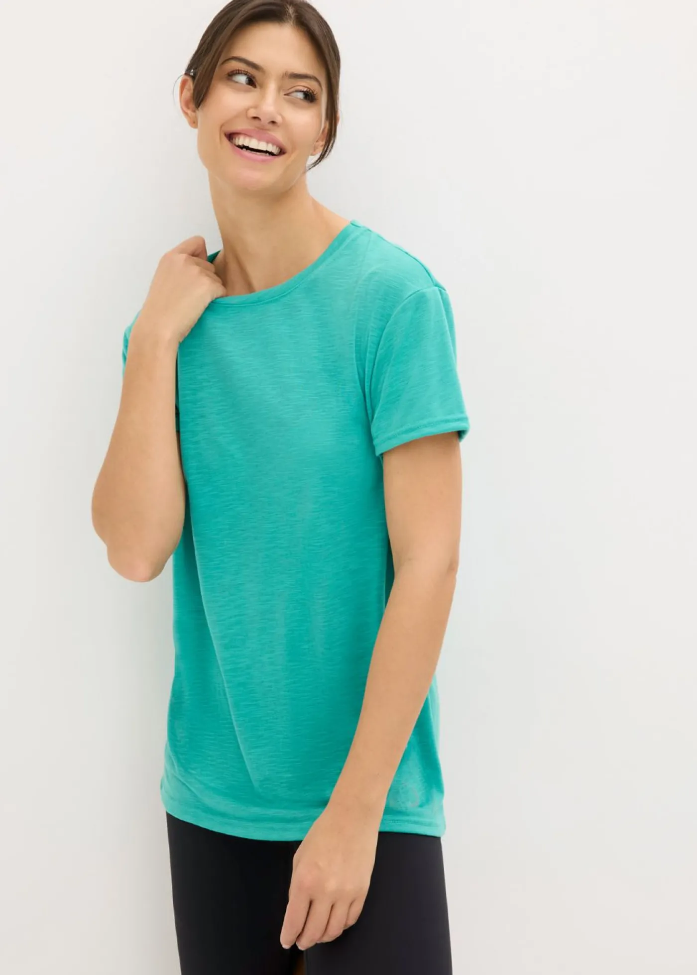 bonprix bonprix Camiseta funcional de secado rápido (2 unidades) Esmeralda-negro Sale