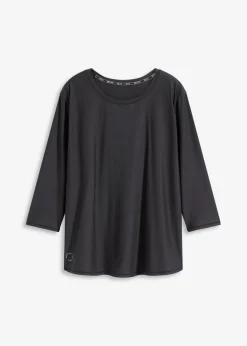 bonprix bonprix Camiseta funcional suave con mangas 3/4 y material de secado rápido Negro New