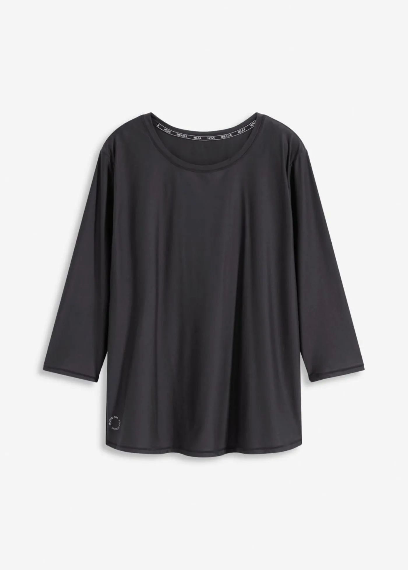 bonprix bonprix Camiseta funcional suave con mangas 3/4 y material de secado rápido Negro New