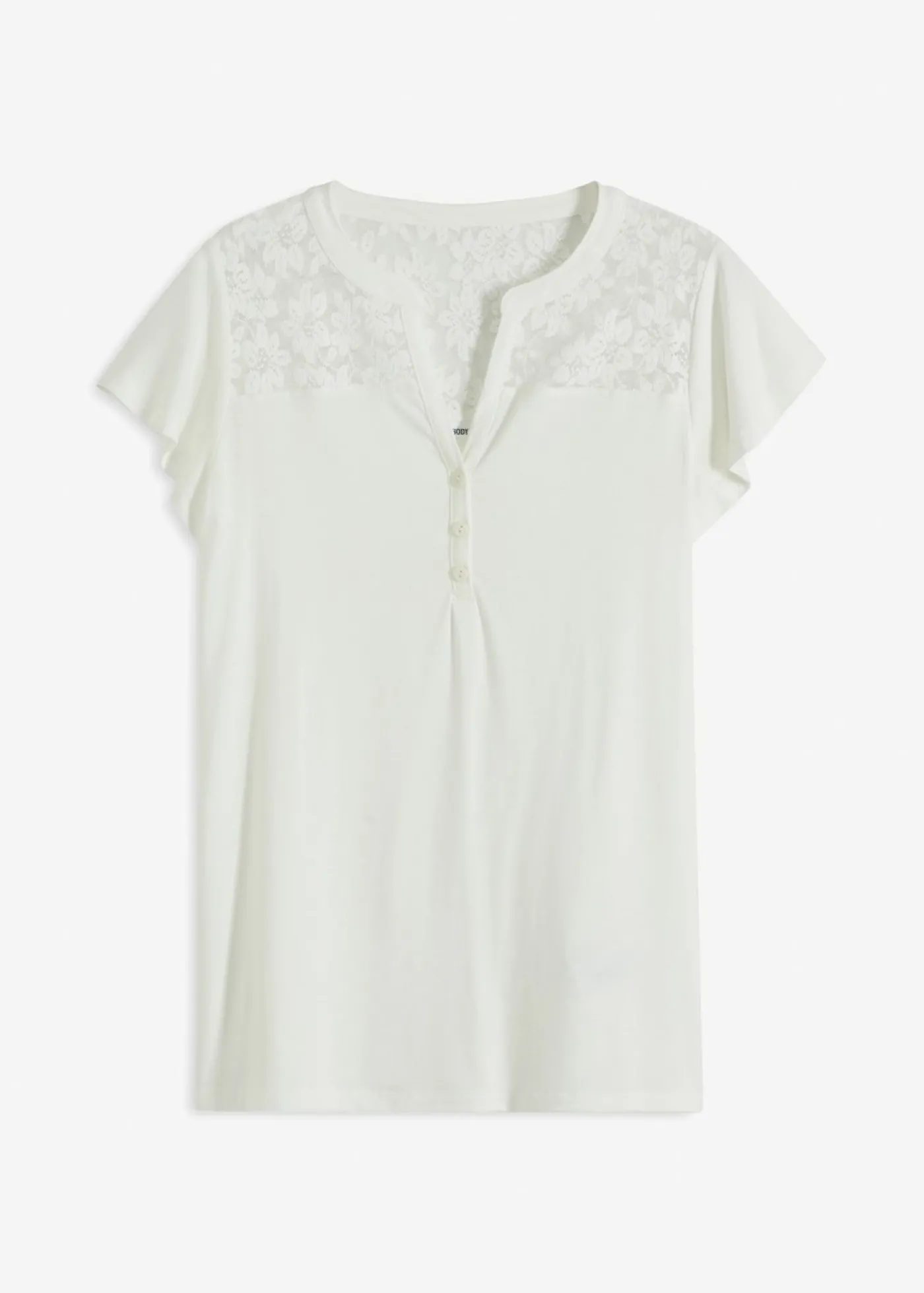bonprix bonprix Camiseta henley de mezcla de viscosa Blanco lana Clearance