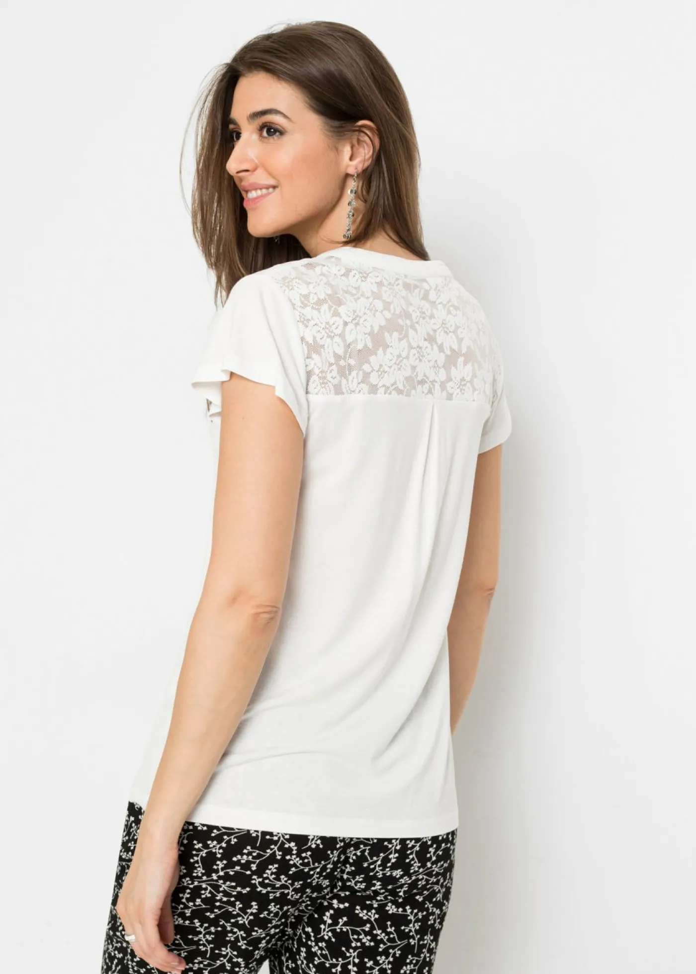 bonprix bonprix Camiseta henley de mezcla de viscosa Blanco lana Clearance