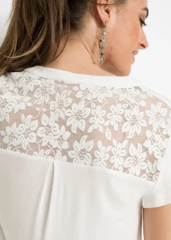 bonprix bonprix Camiseta henley de mezcla de viscosa Blanco lana Clearance
