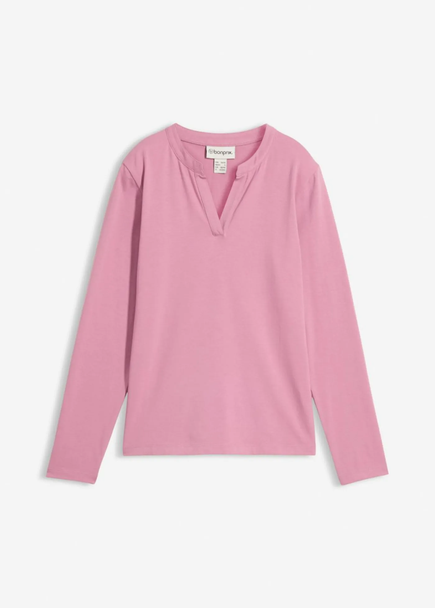 bonprix bonprix Camiseta henley hasta la cadera Malva Discount