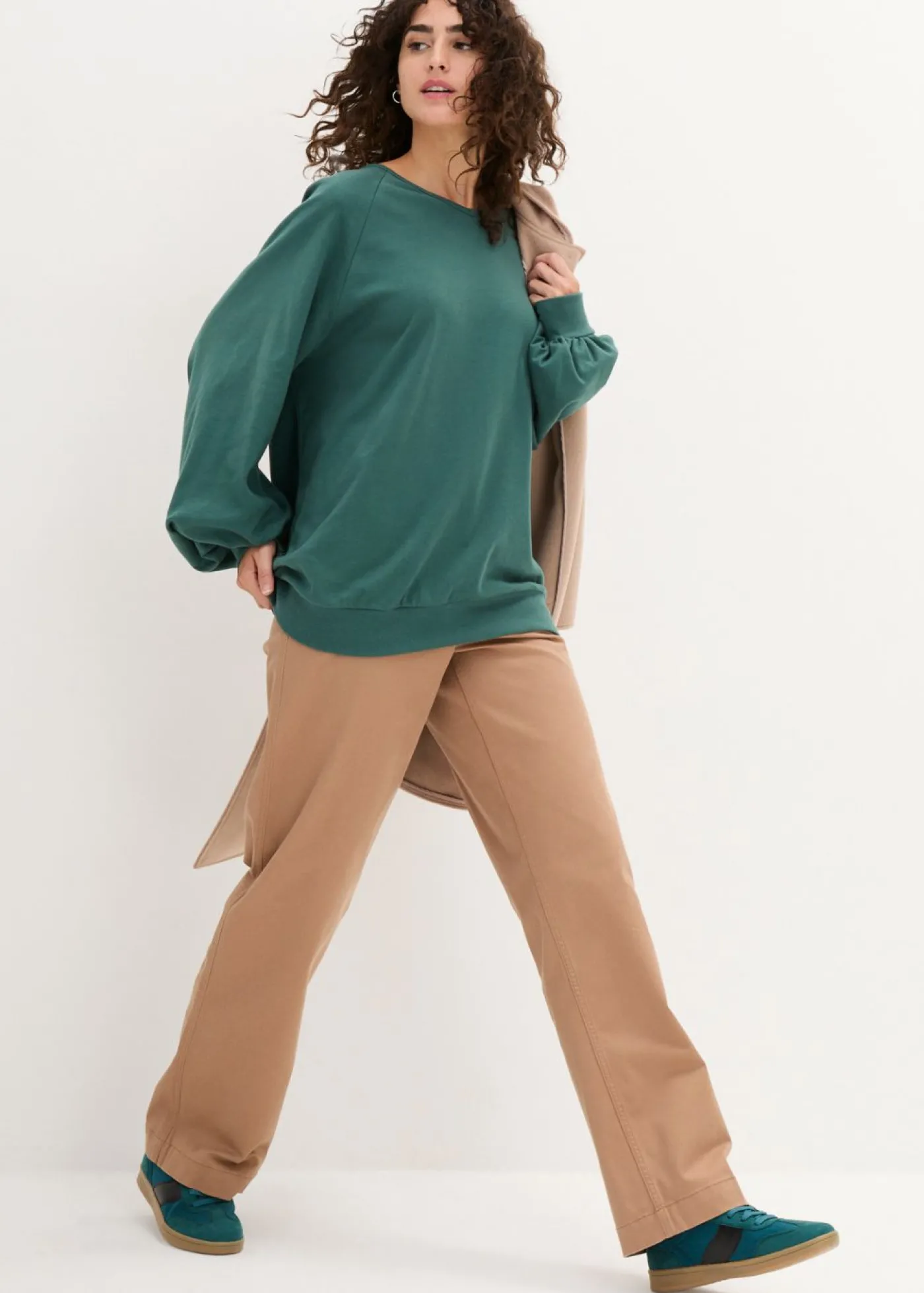 bonprix bonprix Camiseta holgada verde mate Discount