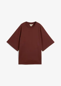 bonprix bonprix Camiseta holgada de algodón orgánico puro con mangas anchas Café Outlet