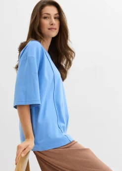 bonprix bonprix Camiseta holgada de algodón orgánico puro azul provenzal Best