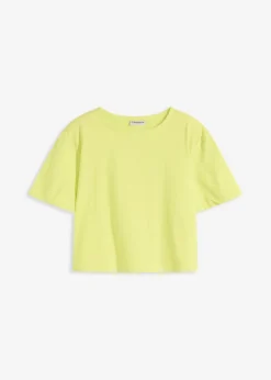 bonprix bonprix Camiseta holgada de algodón orgánico puro Amarillo cítrico New