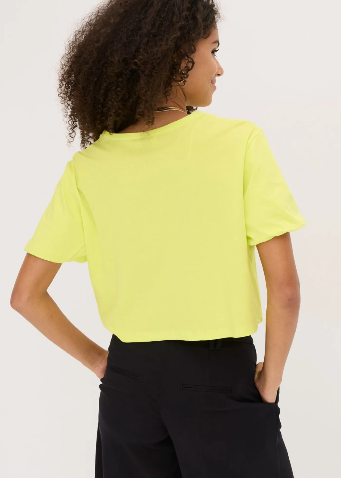 bonprix bonprix Camiseta holgada de algodón orgánico puro Amarillo cítrico New