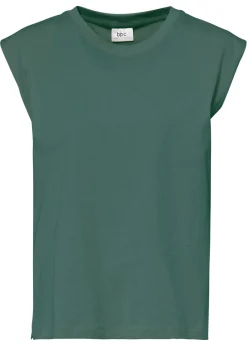 bonprix bonprix Camiseta holgada de algodón orgánico puro Verde grisáceo Hot