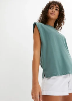 bonprix bonprix Camiseta holgada de algodón orgánico puro Verde grisáceo Hot
