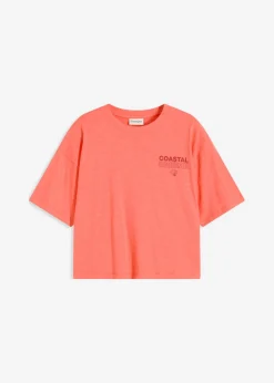 bonprix bonprix Camiseta holgada de algodón orgánico puro Salmón claro Best