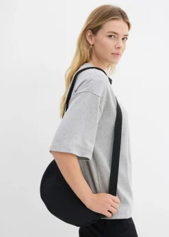 bonprix bonprix Camiseta holgada de algodón orgánico puro y pesado Gris claro jaspeado Online