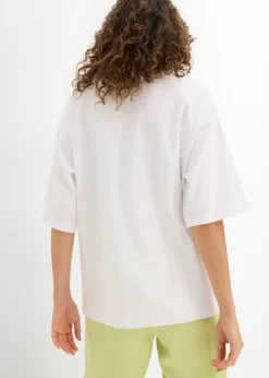 bonprix bonprix Camiseta holgada de algodón orgánico puro y pesado Blanco Best