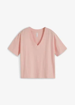 bonprix bonprix Camiseta holgada de algodón orgánico puro rosa pastel Clearance