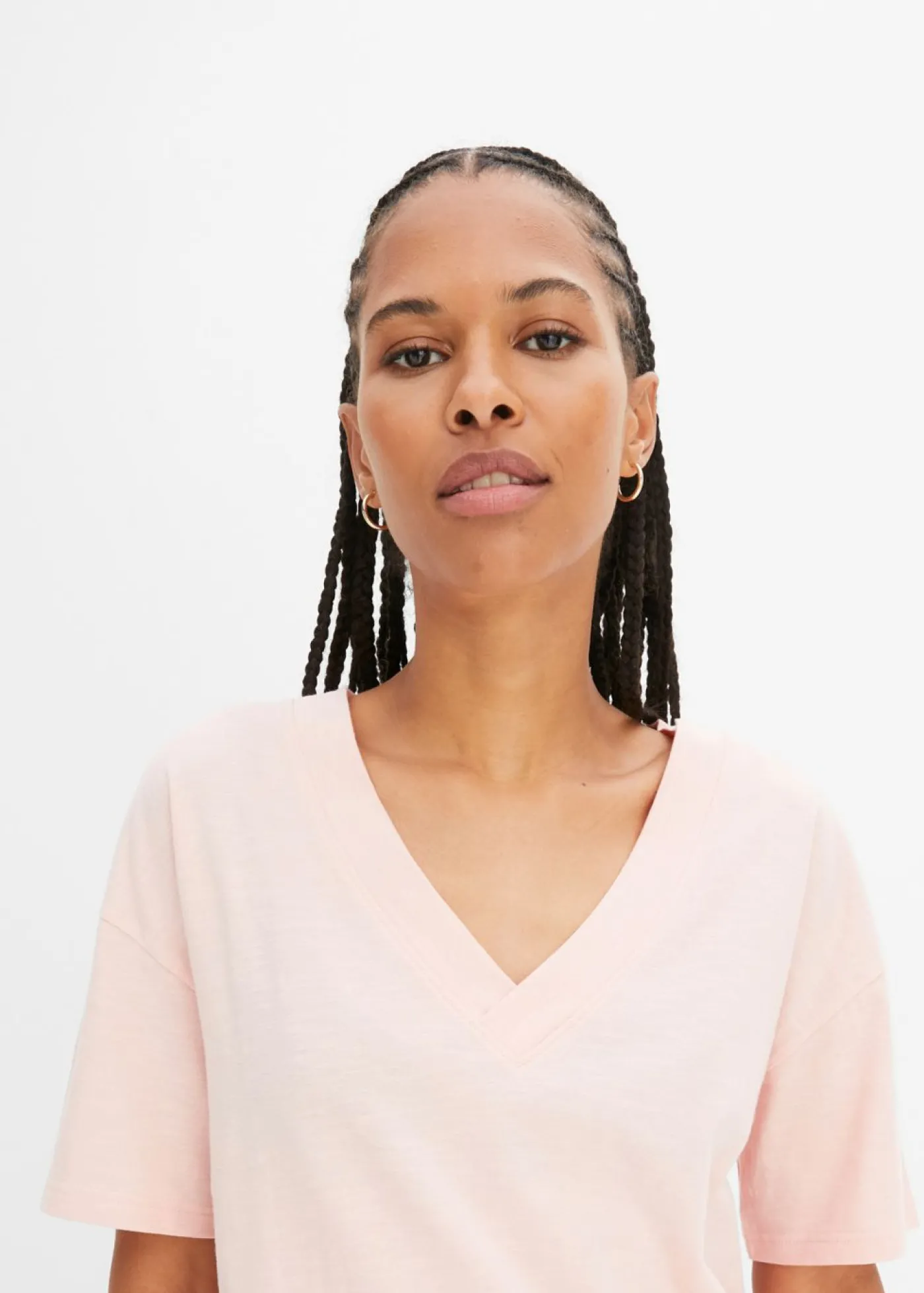 bonprix bonprix Camiseta holgada de algodón orgánico puro rosa pastel Clearance