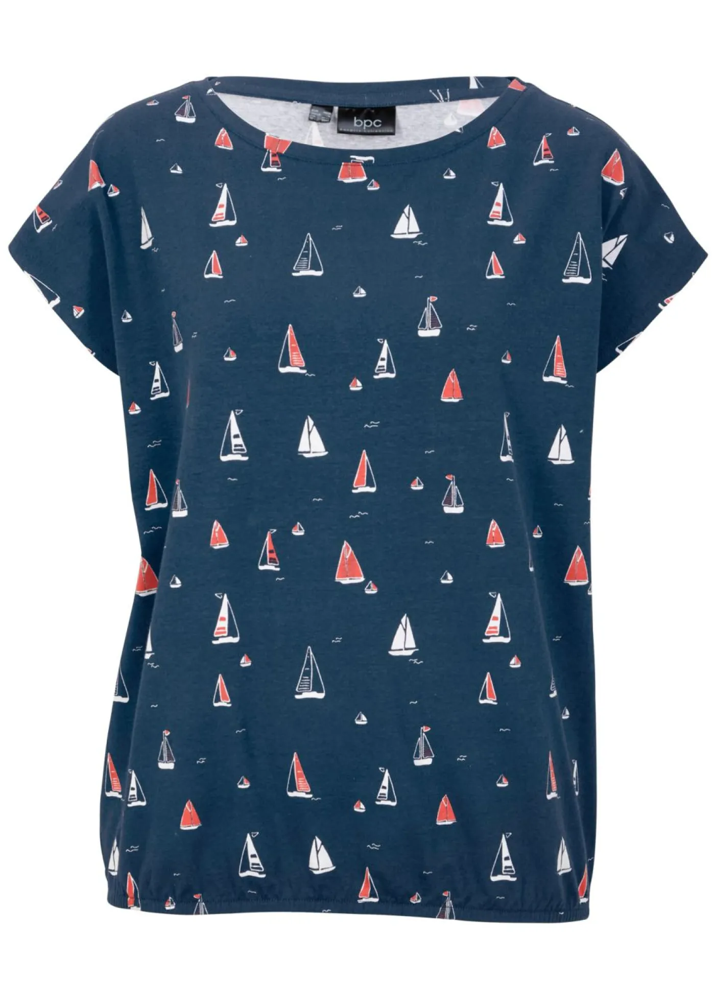 bonprix bonprix Camiseta holgada de manga corta Azul oscuro estampado Hot