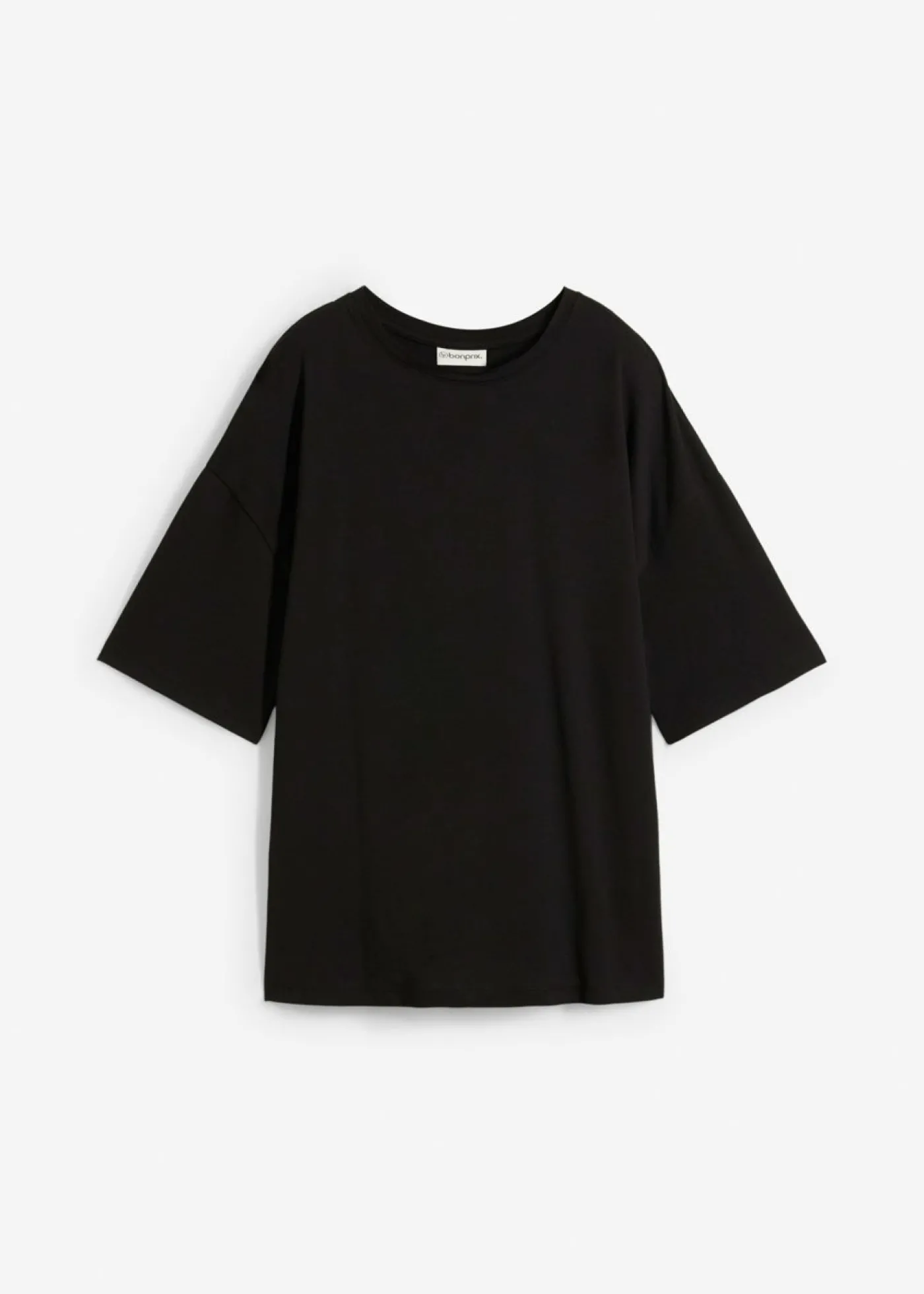 bonprix bonprix Camiseta holgada de mezcla de algodón Negro Outlet