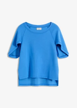 bonprix bonprix Camiseta holgada de mezcla de viscosa fluida azul glaciar Hot