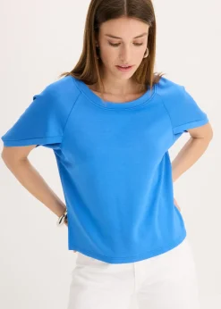 bonprix bonprix Camiseta holgada de mezcla de viscosa fluida azul glaciar Hot