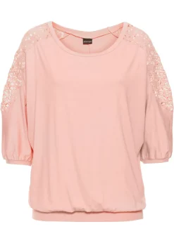 bonprix bonprix Camiseta holgada de mezcla de viscosa Rosa vintage Clearance