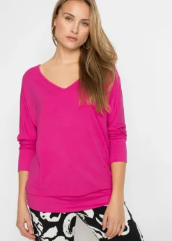 bonprix bonprix Camiseta holgada de viscosa fluida Rosa magnolia Online