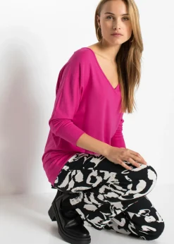 bonprix bonprix Camiseta holgada de viscosa fluida Rosa magnolia Online
