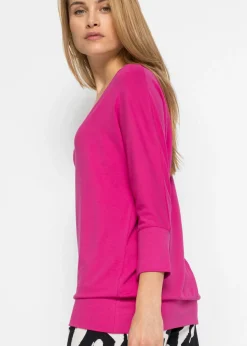 bonprix bonprix Camiseta holgada de viscosa fluida Rosa magnolia Online