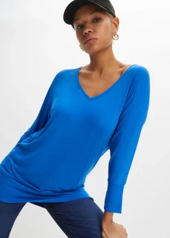bonprix bonprix Camiseta holgada de viscosa fluida Azul ártico Best