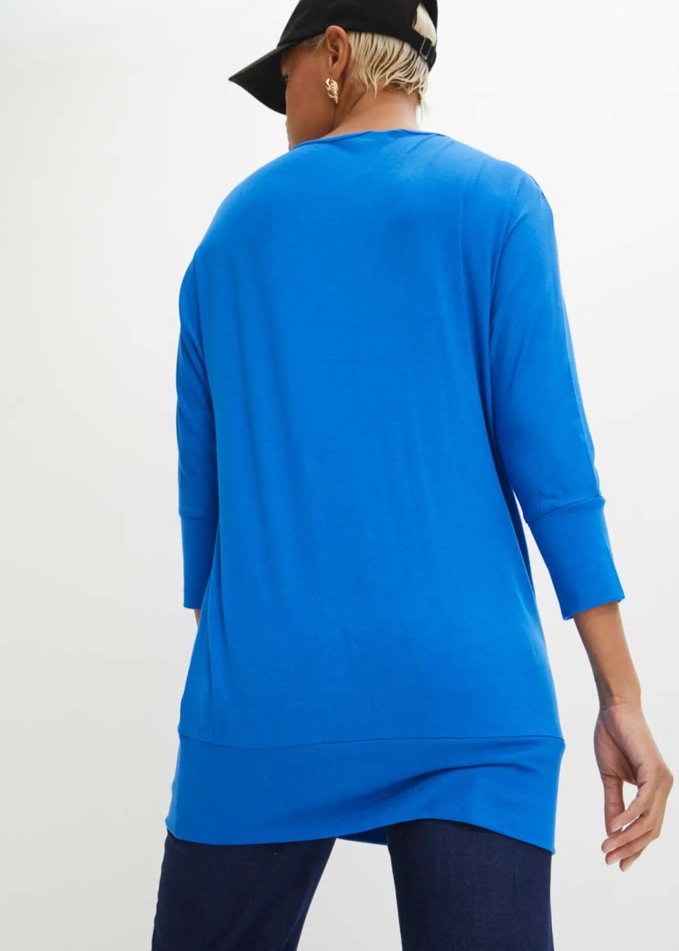 bonprix bonprix Camiseta holgada de viscosa fluida Azul ártico Best