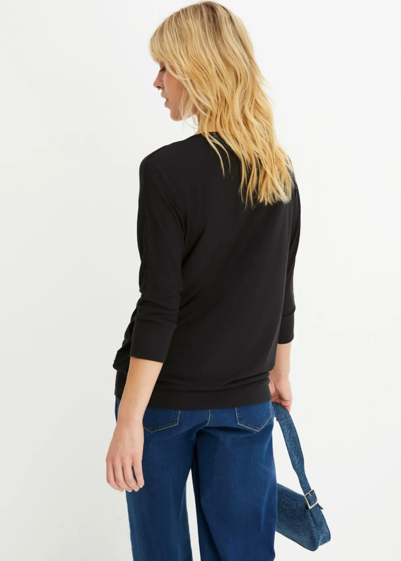 bonprix bonprix Camiseta holgada de viscosa fluida Negro Best
