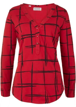bonprix bonprix Camiseta larga Rojo oscuro-negro New