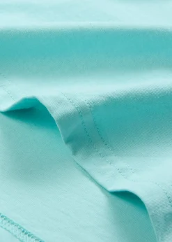 bonprix bonprix Camiseta larga ancha con cuello en V, manga corta (5 unidades) rosa pálido/menta verde/azul pálido./púrpura/blanco Best