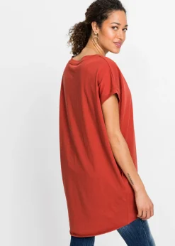 bonprix bonprix Camiseta larga de algodón puro rojo carmín Online