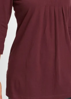 bonprix bonprix Camiseta larga de algodón puro rojo avellana Sale