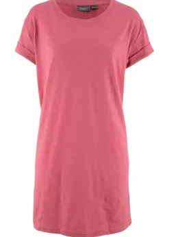 bonprix bonprix Camiseta larga de algodón puro Frambuesa ahumado